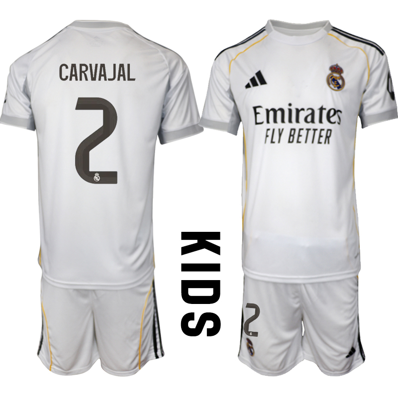 Youth 2025-2026 Club Real Madrid home white 2 Soccer Jersey 01